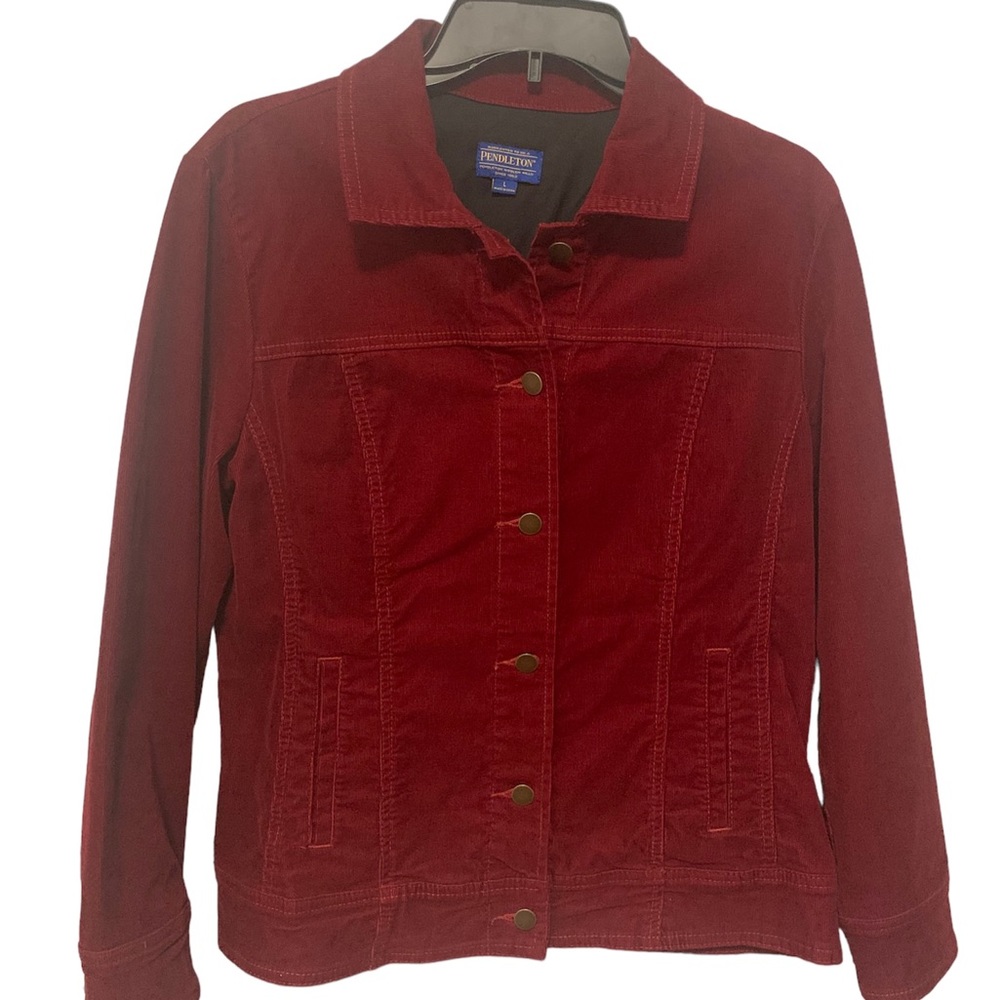 Pendleton Corduroy Button Up Closure Burgundy Jacket Women’s Size L